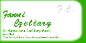 fanni czellary business card